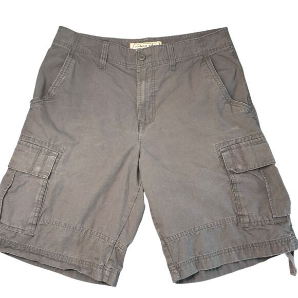 VTG Urban Pipeline Cargo Shorts Men's 34 Brown Cotton Ripstop Pockets Y2K Skater - Picture 1 of 13